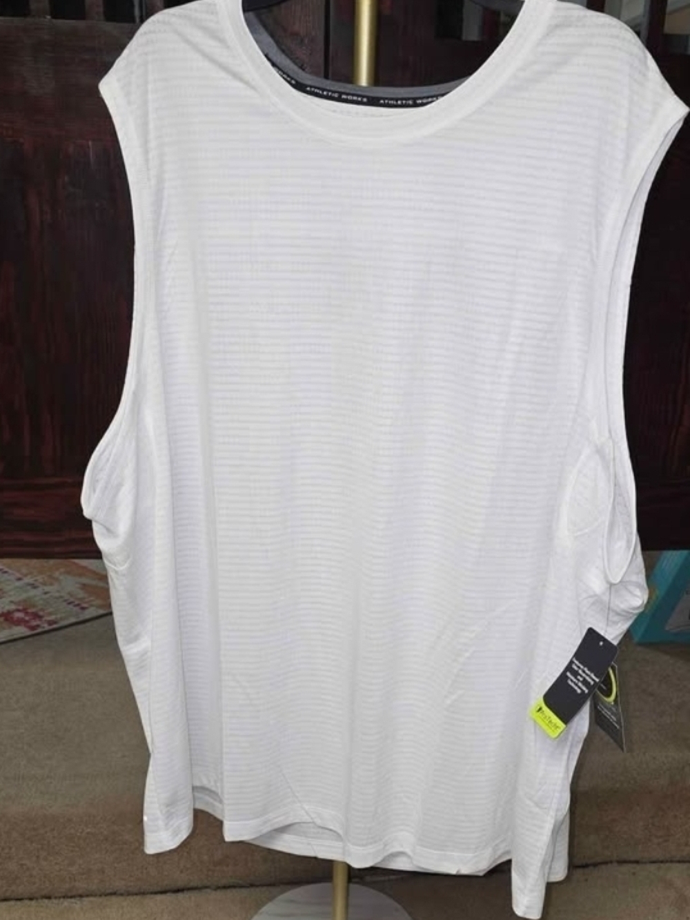 Set Of 2 Athletic Works White Ribbed Muscle Tank Top Sixe 5XL NWT